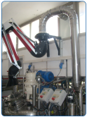 Suction arm for pumping gases, steam and odors in the industry